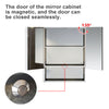 Bathroom Mirror Cabinet Storage with Shelf Cupboard Modern Stainless Steel Wall