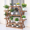 42"Utility Large Wood Plant Stand Garden Corner Plant Shelf Storage Rack Balcony