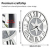 3D Large Mirrored Wall Clock Diamond Crystal Roman Numerals Silver Wall Clock UK