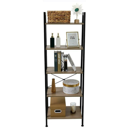 5 Tier Ladder Shelf Bookcase Storage Rack Metal Frame Display Plant Stand Home