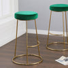 2pcs Velvet Padded Breakfast Bar Stools Kitchen Counter Pub Chair Round Barstool