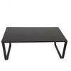 Black Rectangle Coffee Table Glass Side End Table Metal Frame Office Living Room