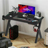 120cm Gaming Desk Carbon Fiber Desktop Adjustable RBG LED Light Computer Table