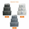 SET OF 3 Storage Baskets Resin Wicker Woven Hamper Box Lid & Lock Stackable UK
