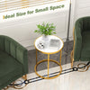 Marble Top Sofa Side Table Modern Round End Table Compact Coffee Table