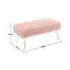 Modern Fluffy Bench Pouffe Stool 2 Seater Bench Bedroom Living Room Hairpin Legs