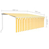 Manual Retractable Awning with Blind 4x3m Yellow&White C7R3