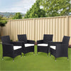 2/4xRattan Chair Bistro Garden Cushioned Chair Patio Outdoor Conservatory Wicker