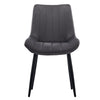 2x Dining Chairs Set Grey Velvet Upholstered Back Dining Room Reception Chair