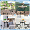 1/2/3PCS Mosaic Bistro Set Outdoor Metal Frame Garden Table & 2 Folding Chair