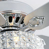 Nordic 52" Ceiling Fan Light Crystal Chandelier Lampshade with Remote 5-Blades
