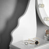 White Modern Makeup Vanity Set Dressing Table LED Light Mirror Drawers Stool