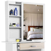 Dressing Table with Drawers, Mirror Stool Set Makeup Desk Vanity Table Bedroom