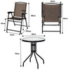 3PCS Patio Bistro Set Outdoor Garden Conversation Furniture 2 Folding Chairs