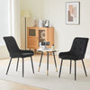 2x Black Velvet High Back Dining Chairs Padded Seat Dining Room Chairs Modern