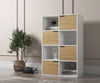 8 Cubes Bookcase Shelving Display Shelf Storage Unit Home Wooden Door Organiser