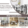 5PCS Modern Kitchen Dining Set Breakfast Bar Table & 4 High Back Padded Chairs