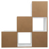 White 3 Tier 6 Cube Storage Bookcase Shelf Display Unit Grey Fabric Shelving Box