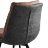 2* Mix Color Dining Chairs Faux Leather Padded Seat Metal Legs Chair Brown Grey