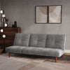 Multifunctional Adjust 3 Seater Sofa Bed Velvet Sofabed Click Clack Wooden Legs