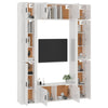 8 Piece TV Cabinet Set High Gloss White Engineered Wood Q5V9
