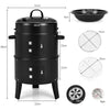 3-in-1 Charcoal BBQ Grill Cambo Portable Vertical Charcoal Smoker Camping Picnic