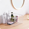 2pcs Bathroom Iron Storage Basket Metal Wire kitchen Tray Desk Mesh Basketry Box