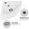 Bathroom Corner Ceramic Vessel Sink Counter Porcelain Bowl Basin W/ Faucet Hole
