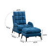 Reclining Armchair Sofa Chair with Footstool Velvet Upholstered Lounger Home