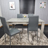Grey Dining Table And 4 Chairs Dining Room Wood kitchen table and Leather chairs