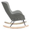 Grey Rocking Lounge Chair Relaxing Recliner Armchair Padded Seat Wooden Legs