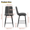Set of 2 Counter Barstools Breakfast Bar Stools Faux Leather Upholstered Seat