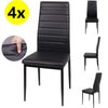 120cm Glass Dining Table 4 Chairs Faux Leather Kitchen Home Furniture Restaurant