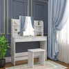 Dressing Table Mirror Makeup Table Bedroom Dresser Set 2 Drawers 4 Shelves