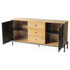 Console Wood Sideboard Cabinet 2 Rattan Door 3 Drawer Media TV Stand Cupboar