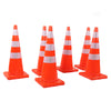 6-Piece Traffic Cones 36inch Safety Cone Set High Quality Reflective Strip UK