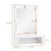 Bathroom Cabinet with LED Light 1 Shelf 1 Towel Rack Wall Mounted Storage