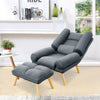 Fabric Grey Orthopedic Modern Recliner Armchair Sofabed Sleeper Chair with Stool