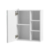 Wood LED Bathroom Cabinet Mirror Touch 5 shelf 1 Door Staorage Wall Mounted