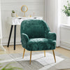 Luxury Crushed Velvet Armchair Wingback Padded Tub Chair Cafe Sofa W/ Metal Legs