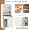 Kitchen Buffet Freestanding Kitchen Pantry Storage Cabinet w/ Hutch Sliding Door