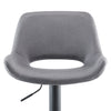 2 x Grey/Brown Bar Stools Swivel Padded Seats High Chairs Technology Cloth