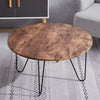 Round Coffee Table Wooden Metal Sofa Side Tea Table Living Room Home Furniture