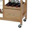 Wooden Metal Kitchen Serving Trolley Storage Cupboard Drawers Drink Rack Cart