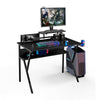 Gaming Computer Table w/ Shelf & Cup Holder Laptop Desk Office Workstation Black