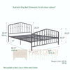 BUSHWICK KING SIZE BED FRAME BEDSTEAD IN GREY METAL BY DOREL