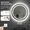 Round LED Illuminated Bathroom Mirror Make Up Smart Touch Control Dimmable Light