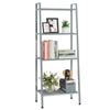 Ladder Shelf 4 Tiers Bookcase Bookshelf Metal Plant Stand with Adjustable Feet