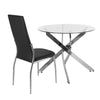 90cm Round Glass Table Side End Coffee Dining Kitchen Living Room Chrome Legs