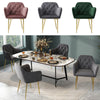 Modern Dining Chair Velvet Padded Seat Metal Legs Kitchen Restaurant Home Office